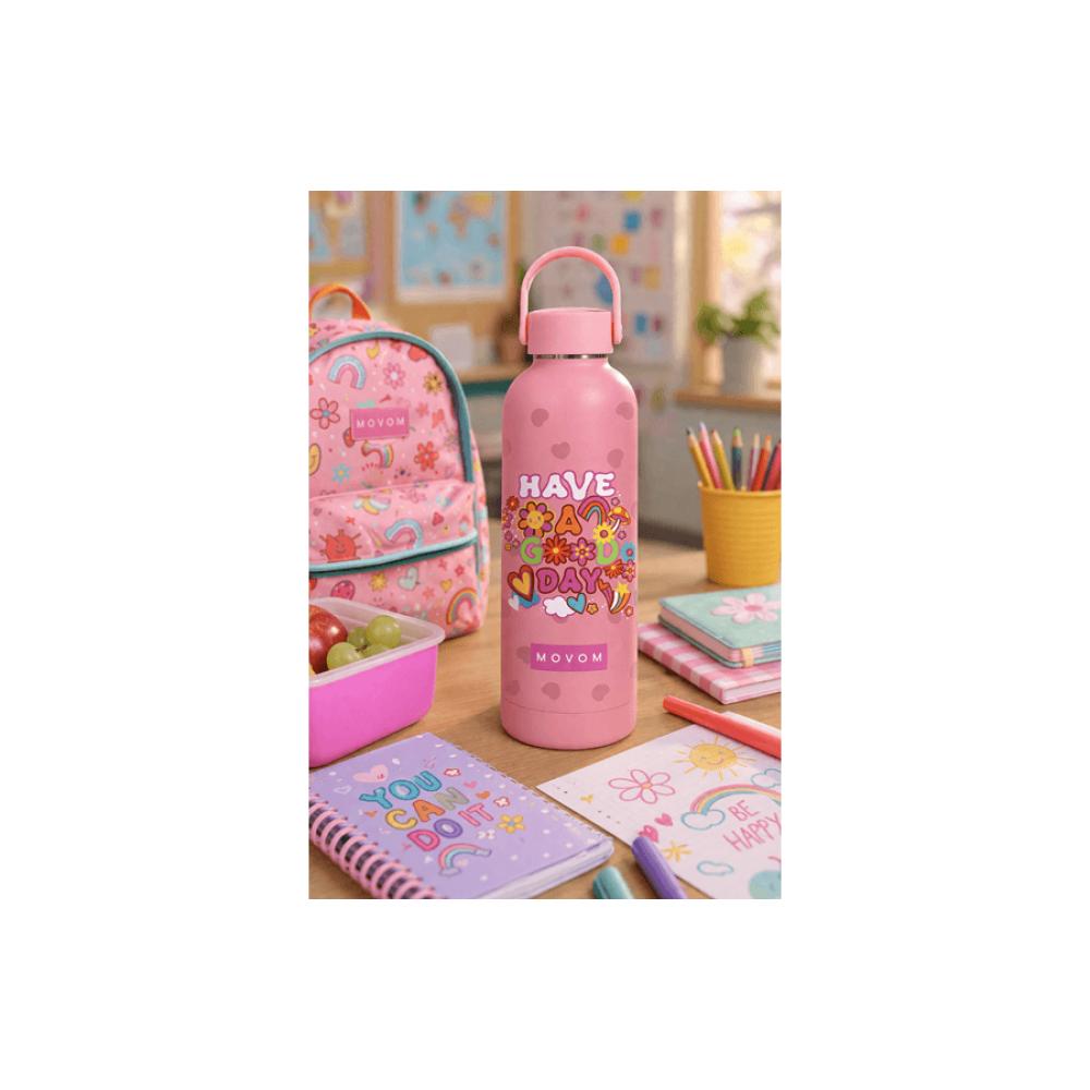 Termos 500ml 12-24h održavanje temperature Movom Have A Good Day coral 32433 - pogled 4