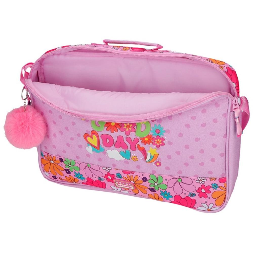 Torba za laptop školska torba 38cm Movom Have A Good Day purple 32453 - pogled 4