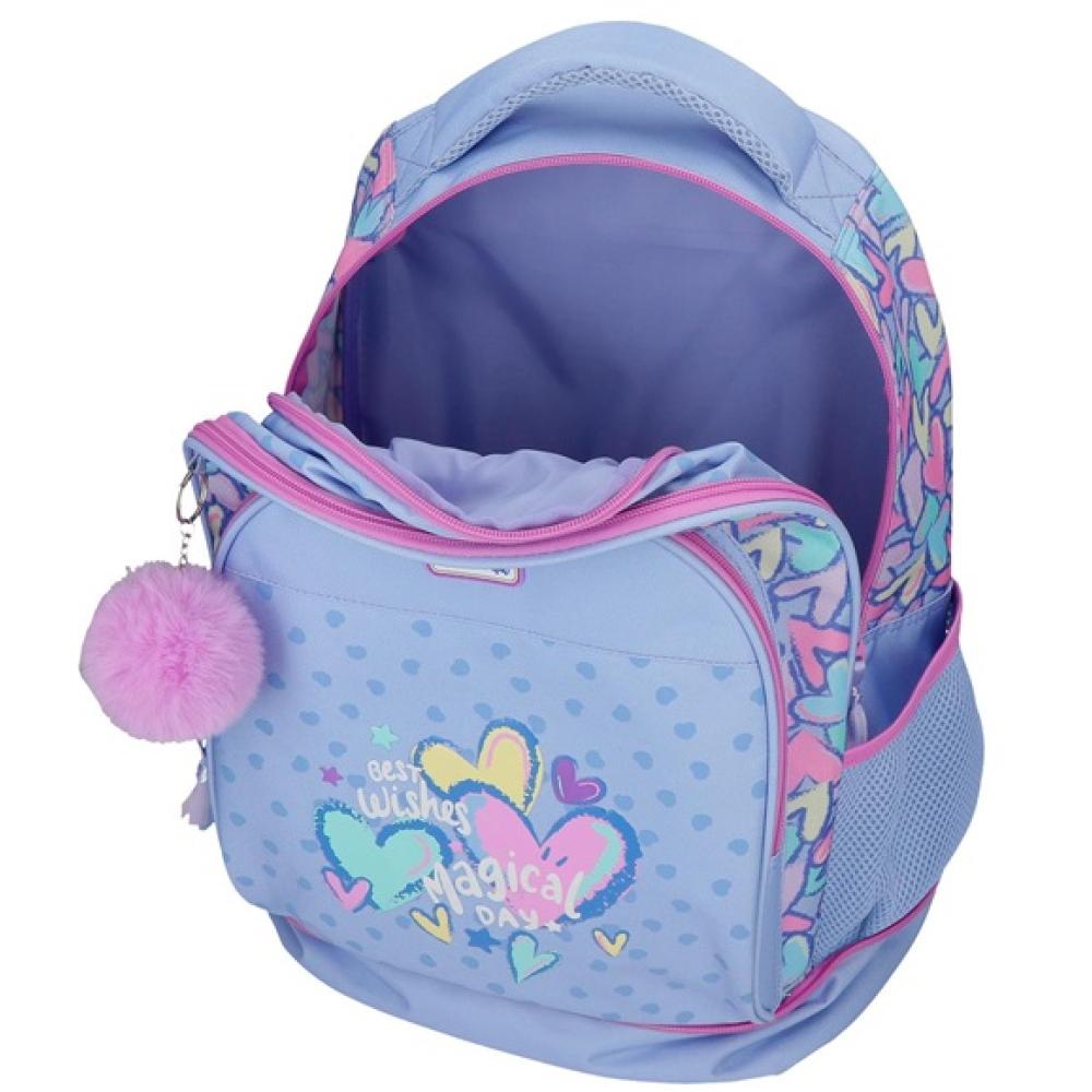 Ranac za školu 43cm sa točkićima Movom Best Wishes purple 32129 - pogled 4