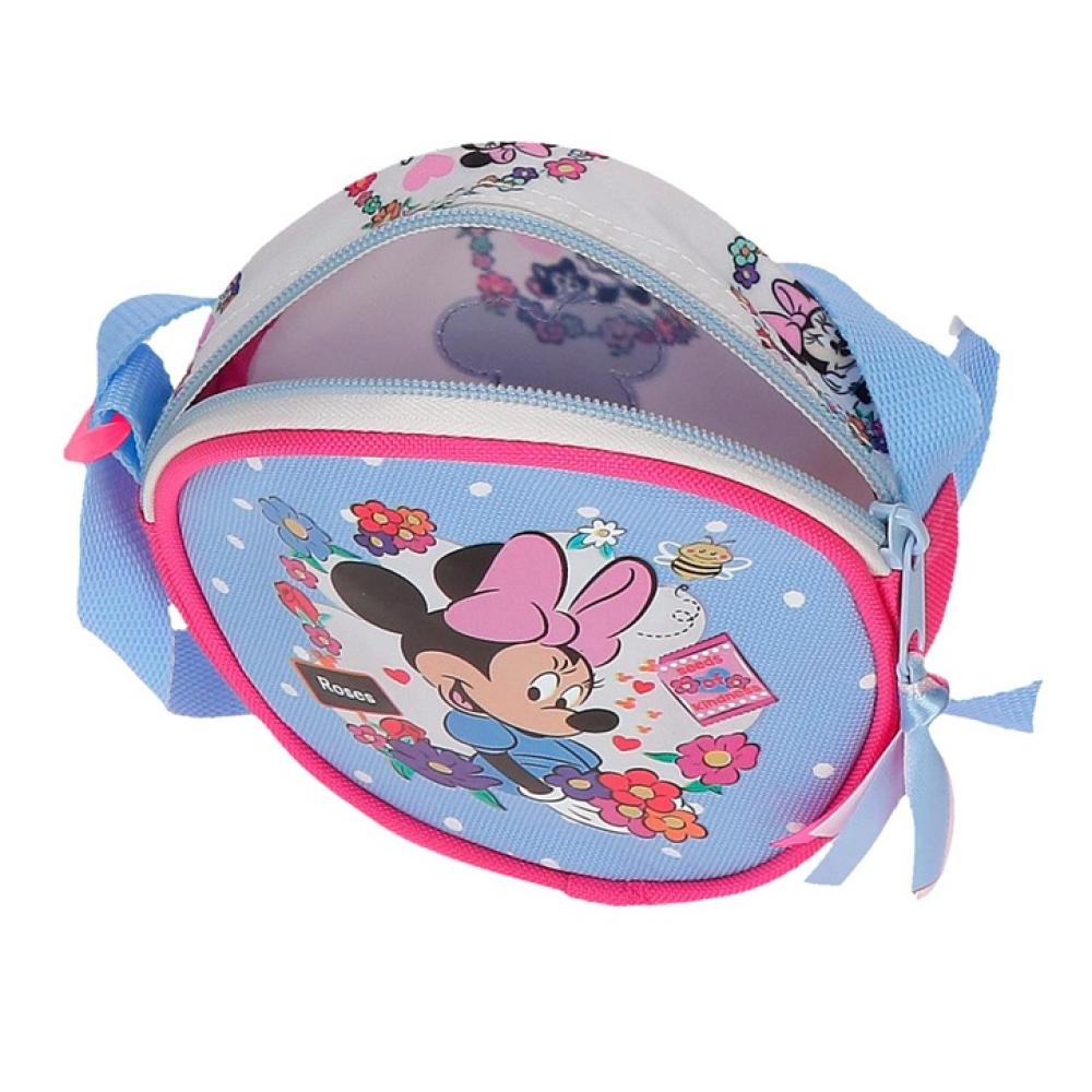 Okrugla torbica za devojčice Disney Minnie Flowers blue 43151 - pogled 4