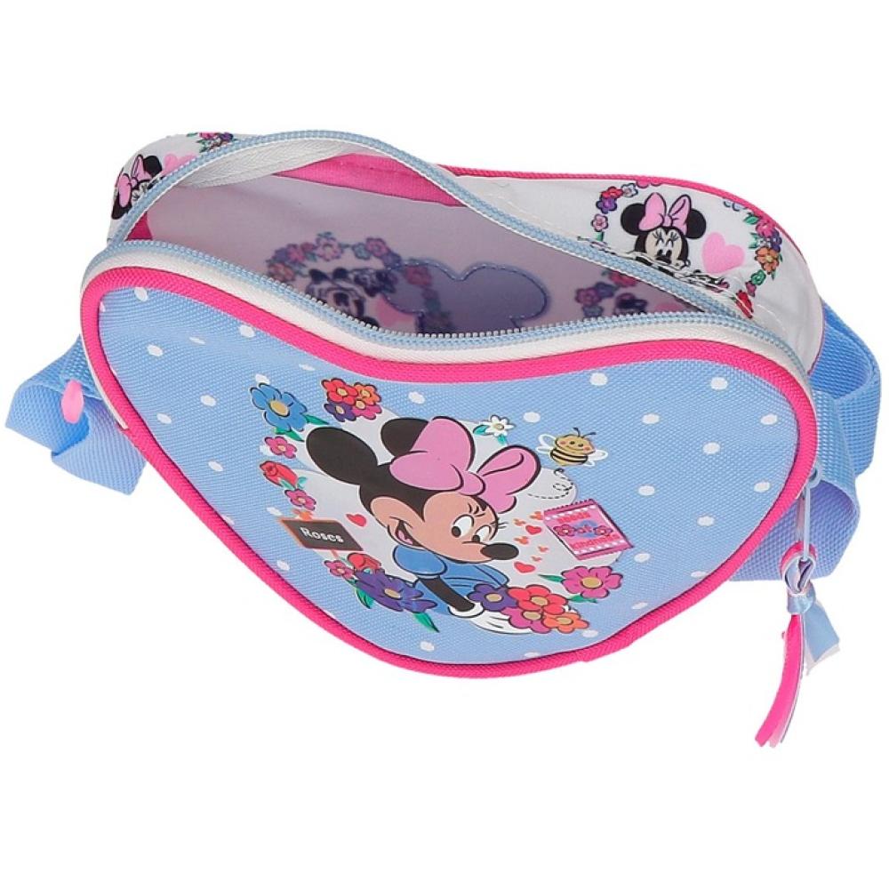 Srce torbica za devojčice Disney Minnie Flowers blue 43155 - pogled 4