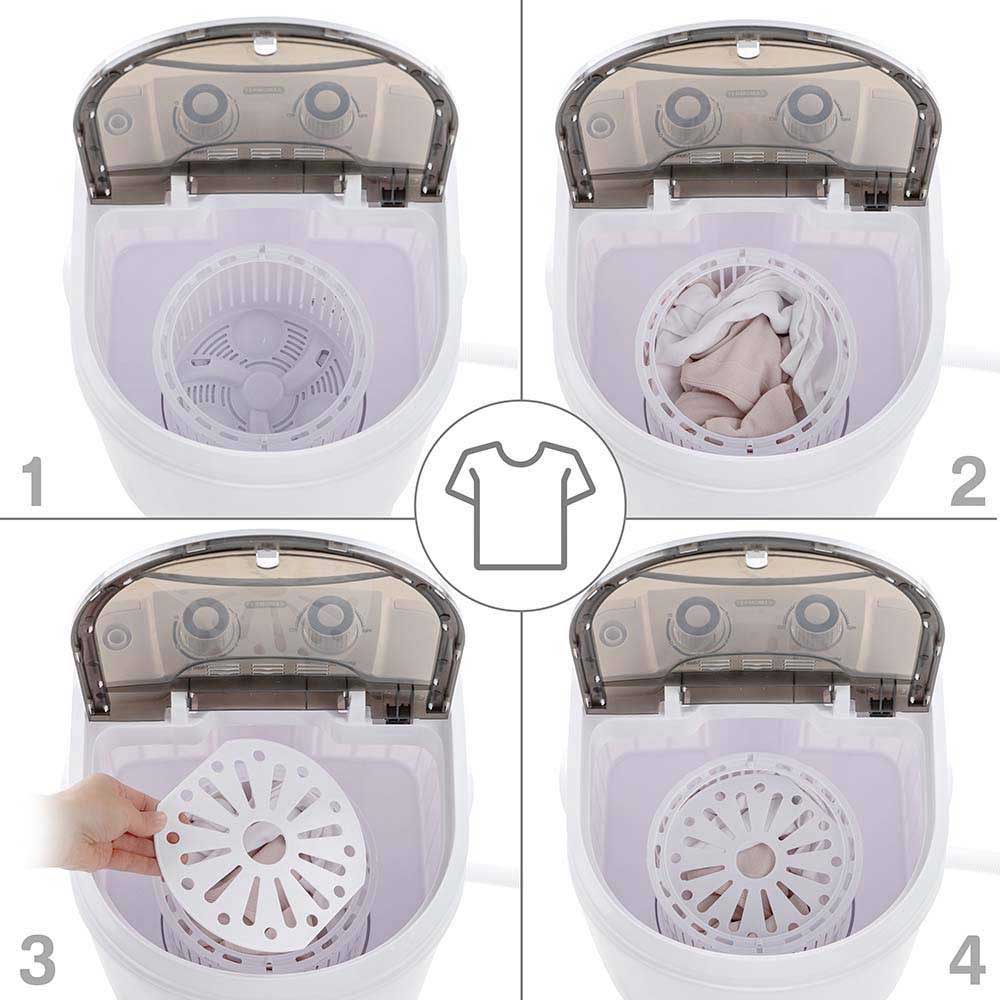 Prenosiva mini veš mašina sa centrifugom 3kg 260W Muhler MWM-3300W - pogled 4