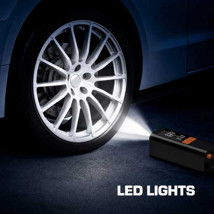 SAL bežični automatski digitalni kompresor 3u1 sa LED lampom 6000 mAh 150 PSI - pogled 4