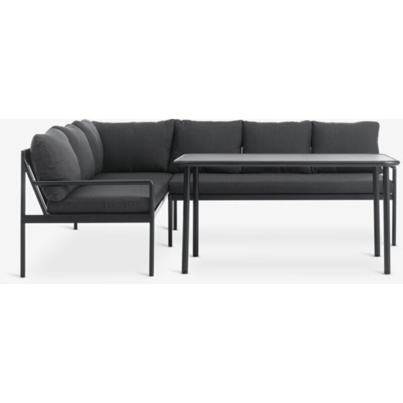 Lounge ugaona garnitura STROEMSTAD, 6 osoba, crna - pogled 4