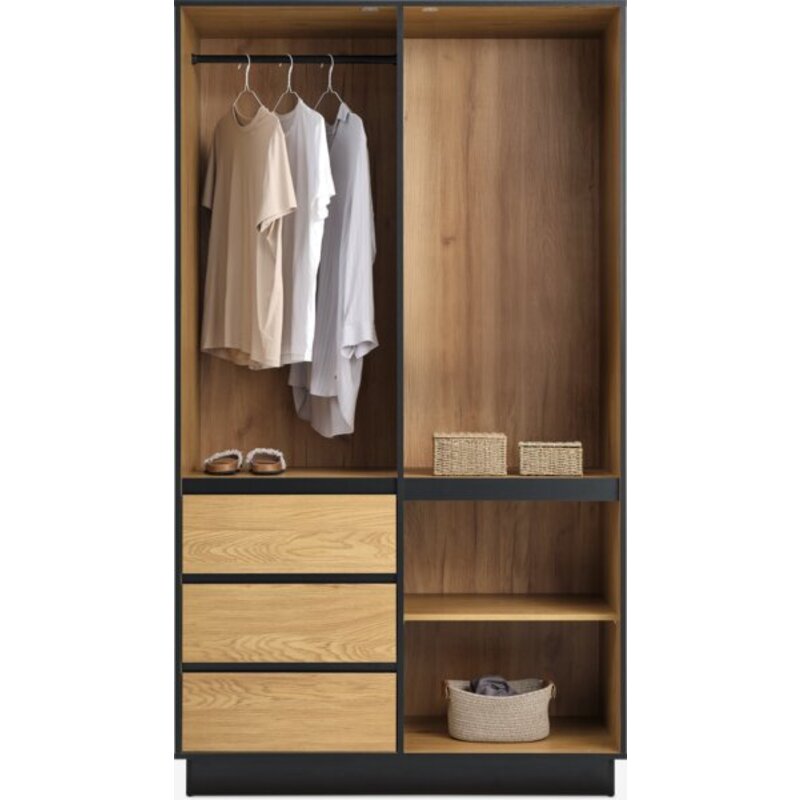 Ormar ODENSE 120x210 cm, 3 vrata, 3 fioke, topao hrast - pogled 4