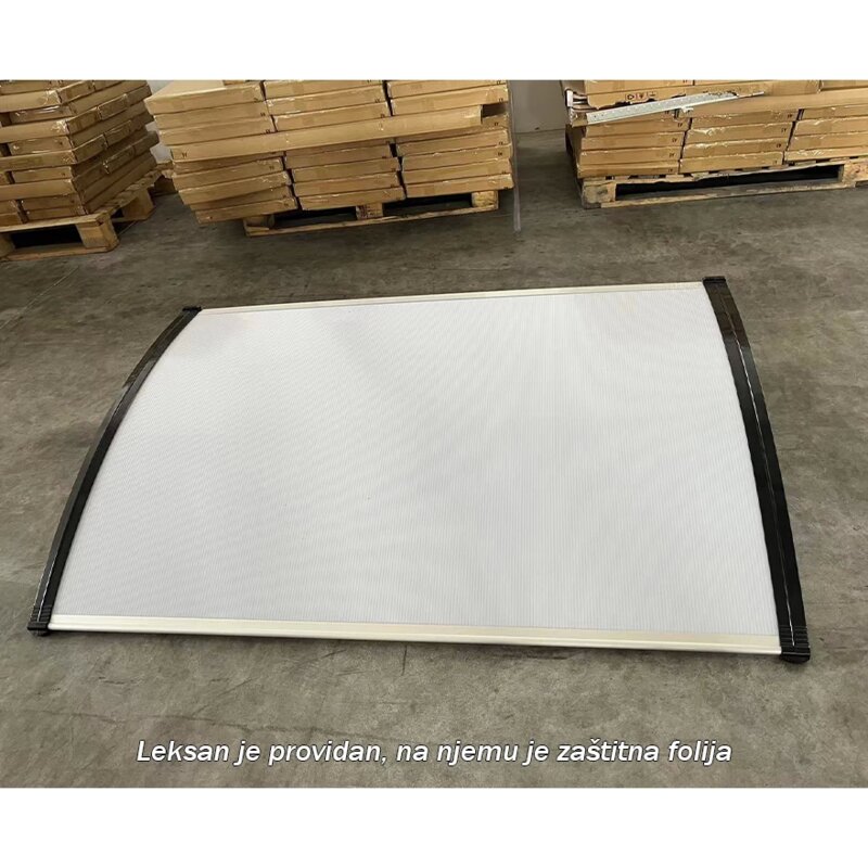 Nadstrešnica 150x100 cm Providni Leksan 5mm sa Crnim Nosačima - pogled 4