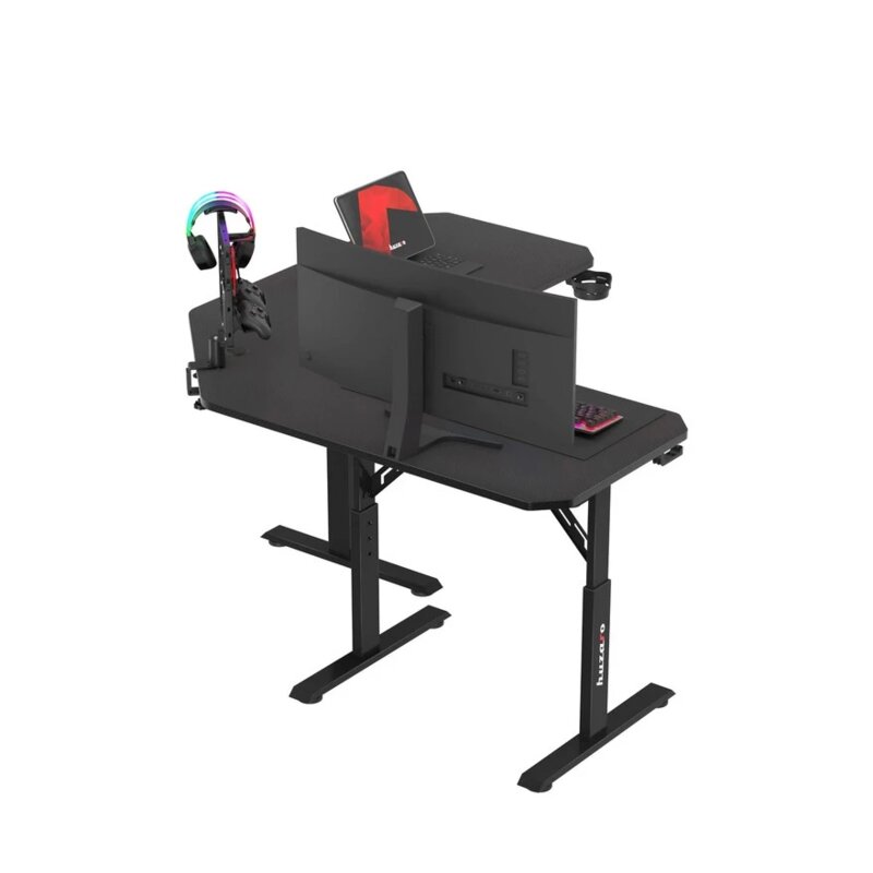 Huzaro Hero 7.3 Gaming Sto sa Podesivom Visinom, Crni, 140x60cm - pogled 4