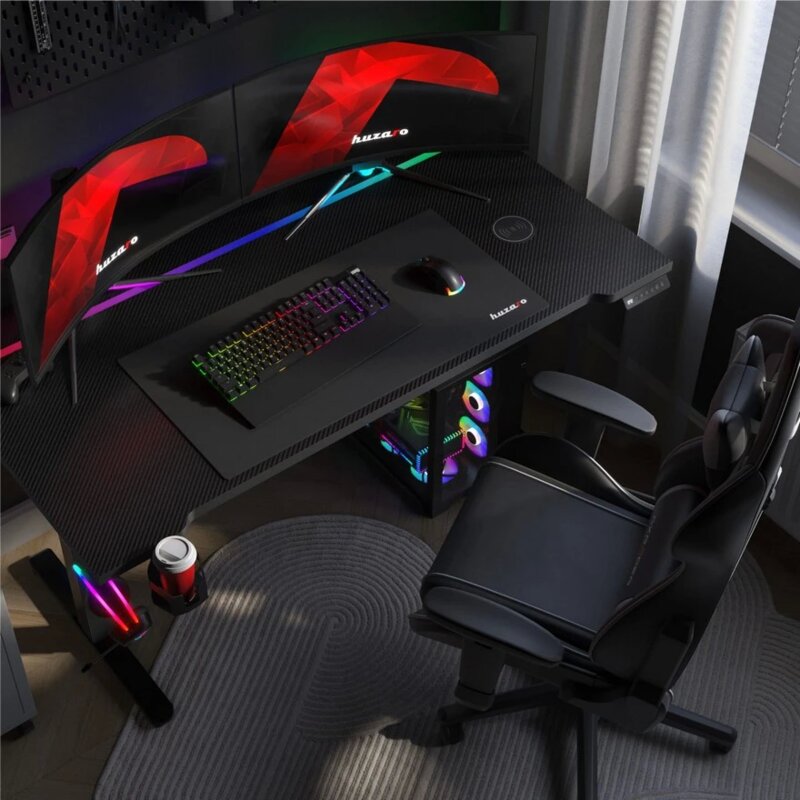 Huzaro Hero 8.7 RGB Električni podesivi gaming sto 140x70cm, Crni - pogled 4
