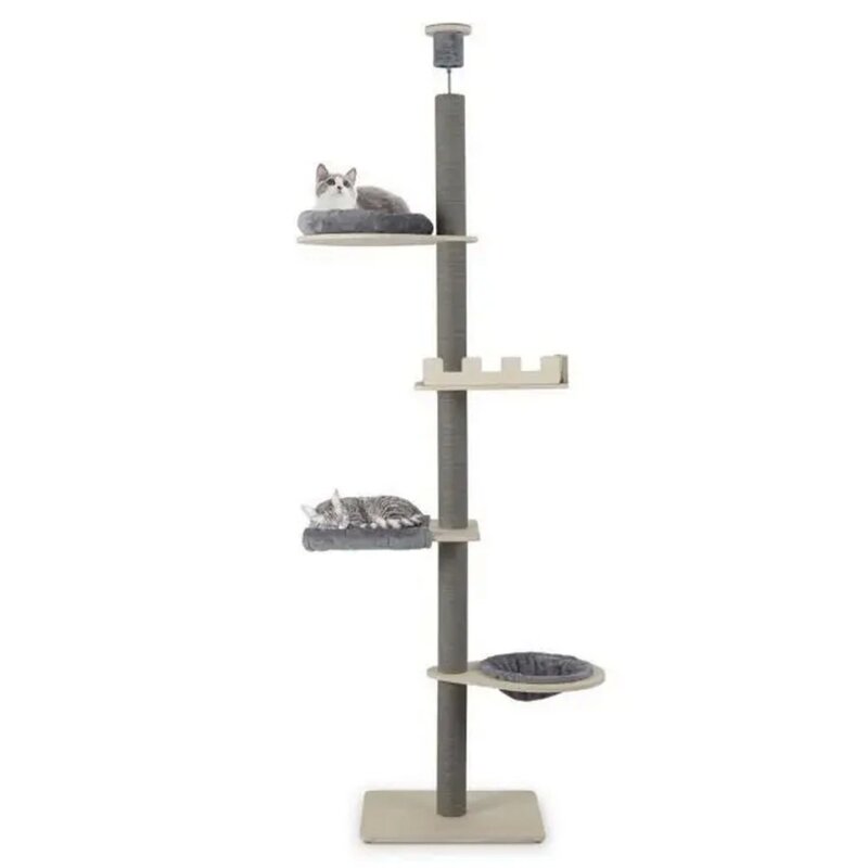 Grebalica za mačke Maca Toranj – penjalica do plafona, podesiva visina 236-271 cm, Siva - pogled 4