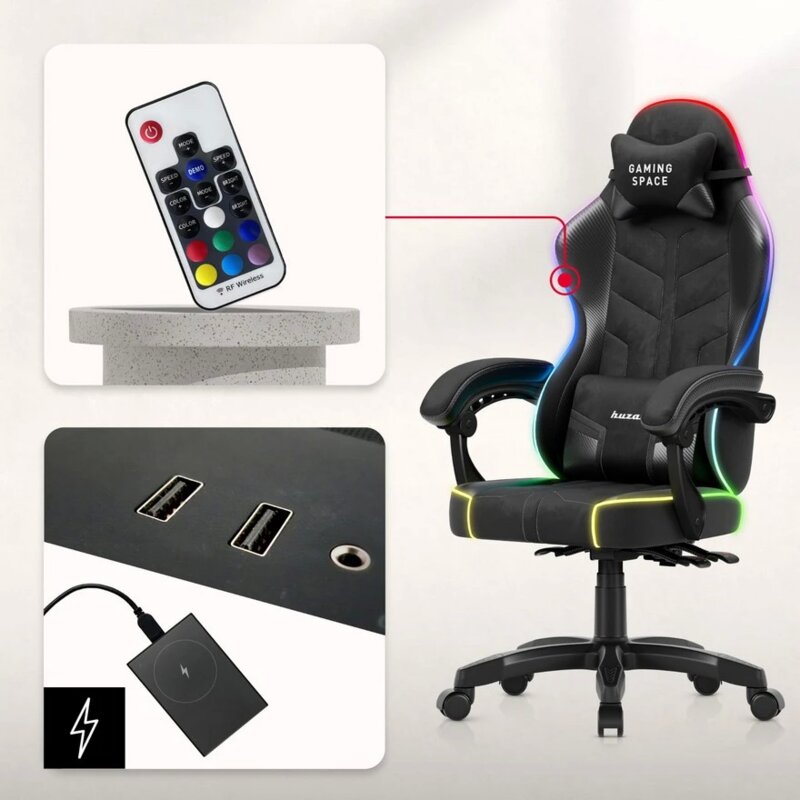 Huzaro Force 2.7 RGB Crna Gaming Stolica - pogled 4