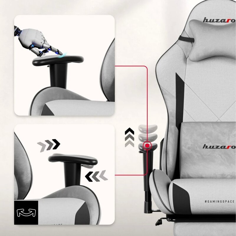 Huzaro Force 5.7 Gaming Stolica - Siva - pogled 4