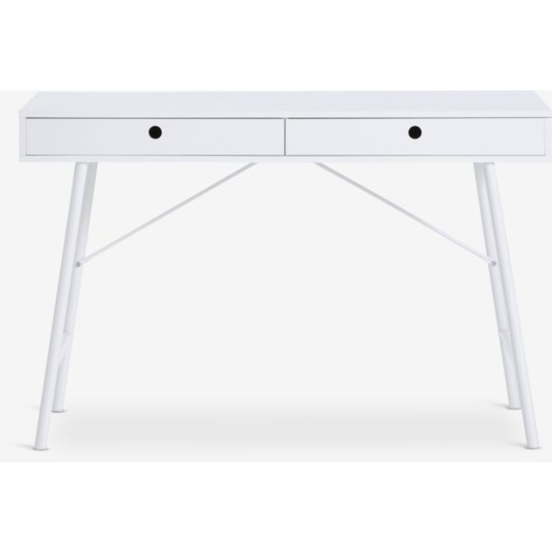 Radni sto LINDVED 48x120 cm sa 2 fioke, bela - pogled 4
