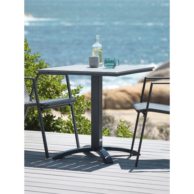 Bistro baštenski stočić HOBRO 70x70 cm, aluminijum, siva - pogled 4