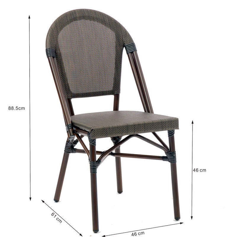 Parisian Style MPRO Trpezarijaska ili Baštenska stolica aluminijum - bambus Nosivost 150 kg - pogled 4