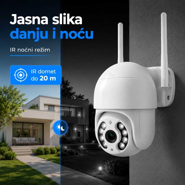 Wi-Fi sigurnosna kamera 4 MP sa PTZ rotacijom IR 20 m - pogled 4