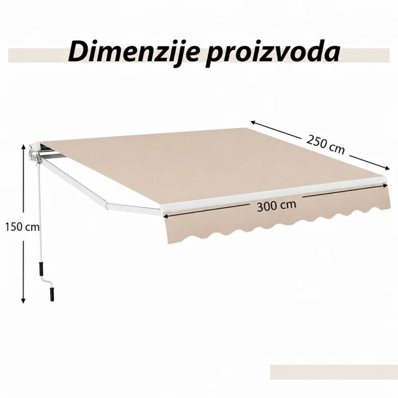 Montelux Solara Tenda sa podesivim nagibom 300x250cm Bež - pogled 4