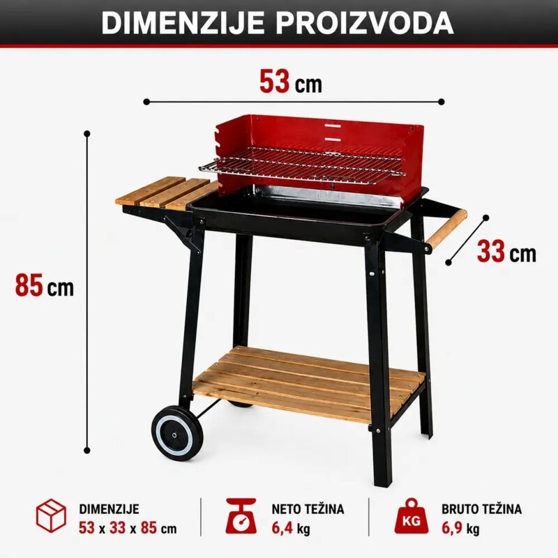 SuperGarden Weekend Roštilj na Ćumur sa Podesivom Rešetkom, 5 Nivoa - pogled 4