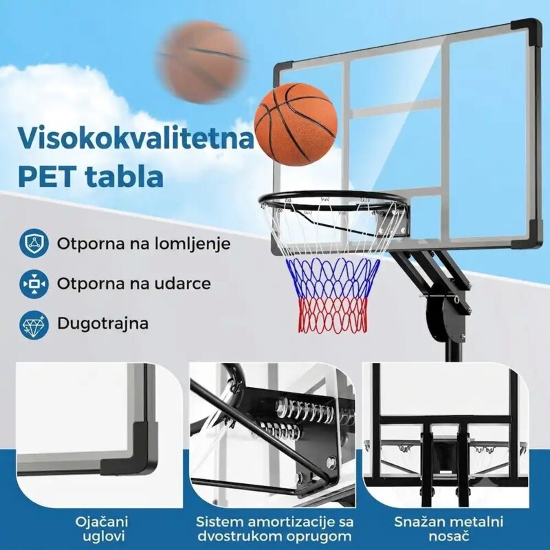 Sportivo košarkaški koš sa podesivom visinom 150-305 cm - pogled 4