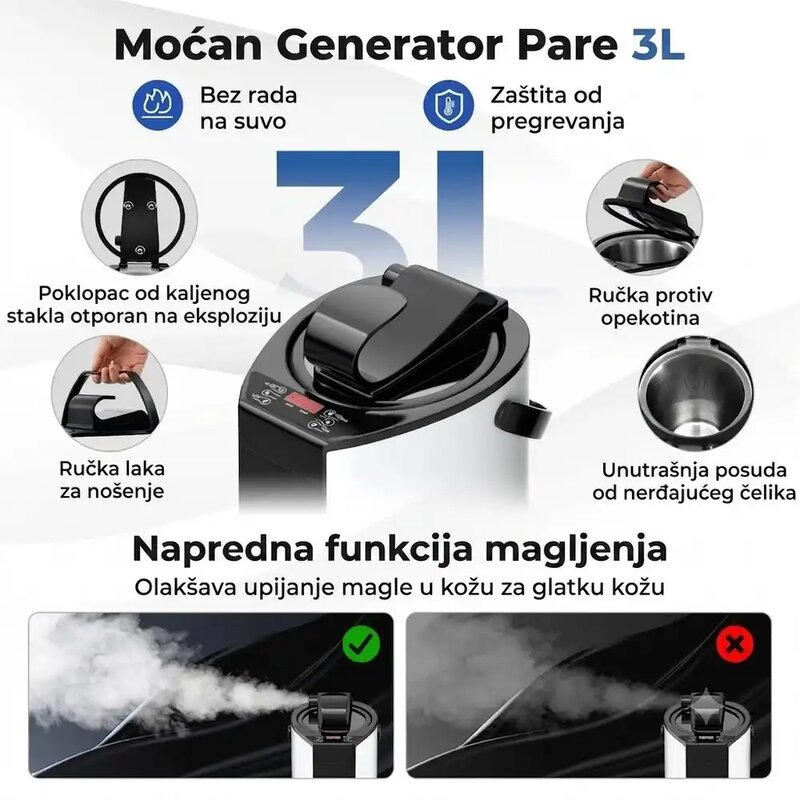 Domaro Prenosiva parna sauna za 1 osobu sa masažerom i generatorom pare 3L - pogled 4
