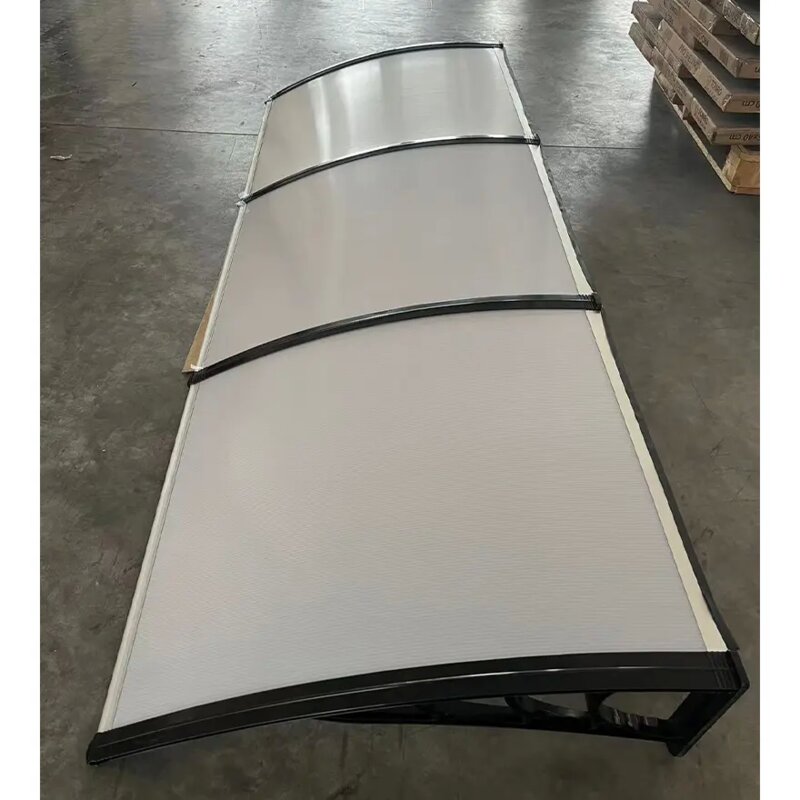 Nadstrešnica za vrata i prozore 270x100cm, providni leksan 5mm, crni nosači - pogled 4