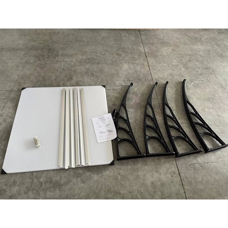 Nadstrešnica 300x100cm Crna Providna Leksan 5mm - pogled 4