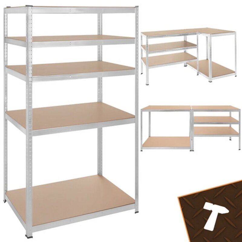 Bigstern Metalna Montažna Polica 180x100x60cm, 5 Nivoa, Nosivost 1000kg - pogled 4