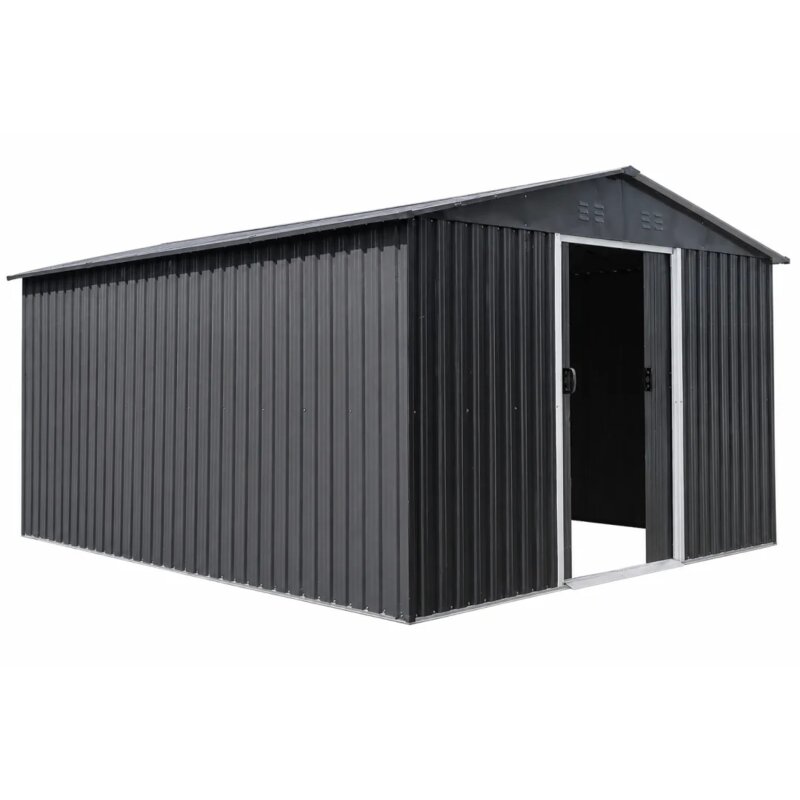 Baštenska metalna kućica COLORADO 13,2 m² – antracit, 297x445 cm - pogled 4