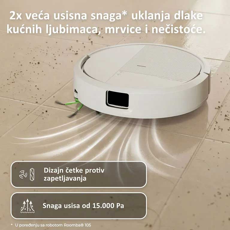 iRobot Roomba 115 Combo robot usisivač i perač podova – beli - pogled 4