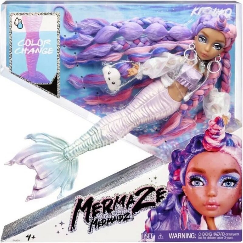 Lutka sirena Mermaze Mermaidz "Slumber Party" – rep menja boju u vodi - pogled 4