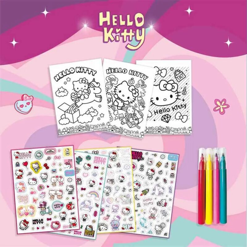 Hello Kitty kreativni set nalepnica i bojanka sa 4 markera - pogled 4