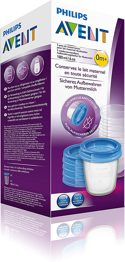 Philips Avent Čašice Via 5 kom. za odlaganje izdojenog mleka i hrane SCF619/05 - pogled 4