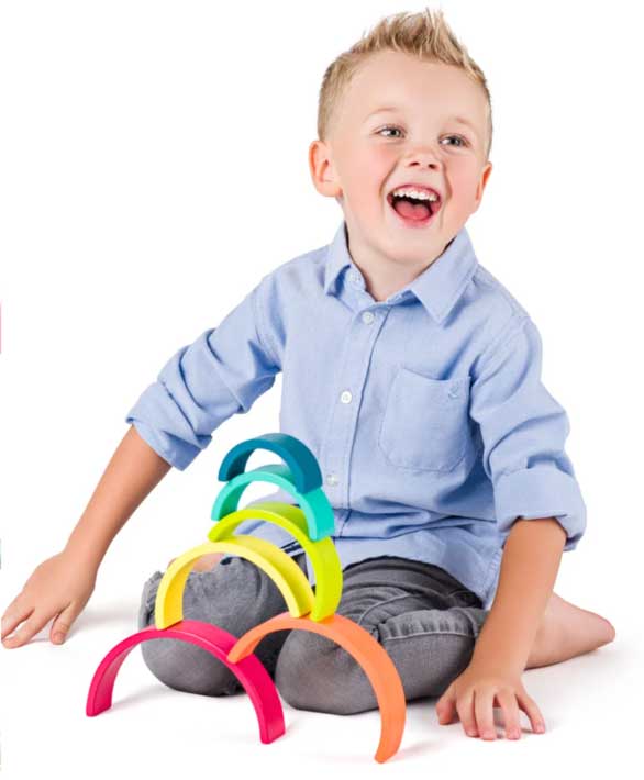 WOODY Balans igračka Drveni blokovi Duga 91993 - pogled 4