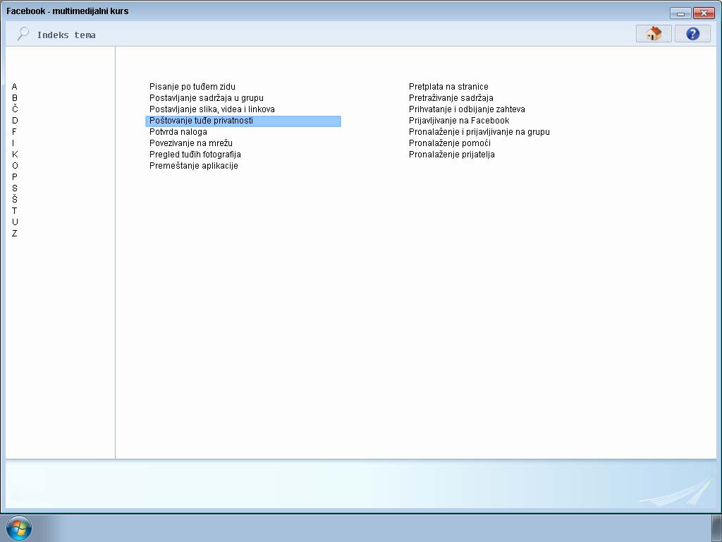 Facebook - multimedijalni kurs - pogled 4