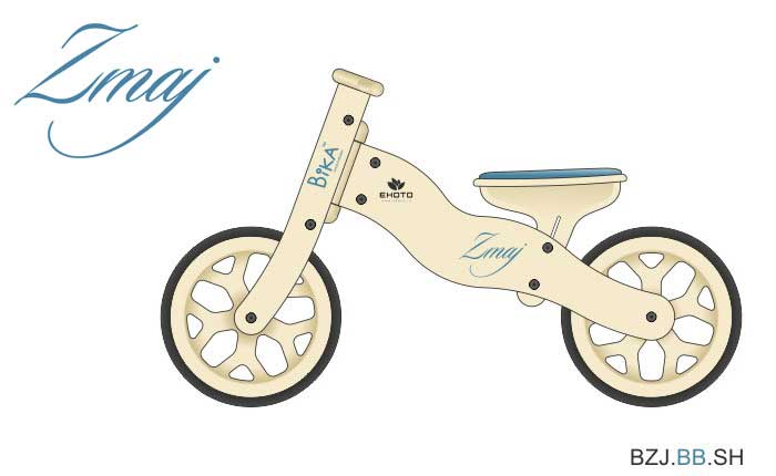 Bika Zmaj Drveni Ekološki Dečiji Bicikl - pogled 4