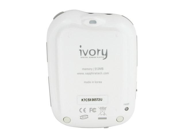 Sapphire Ivory White 512MB USB 2.0 - MP3 player - pogled 4