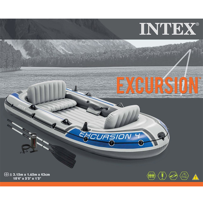 Intex Excursion 4 Čamac Sa Veslima i Pumpom 68324 - pogled 4