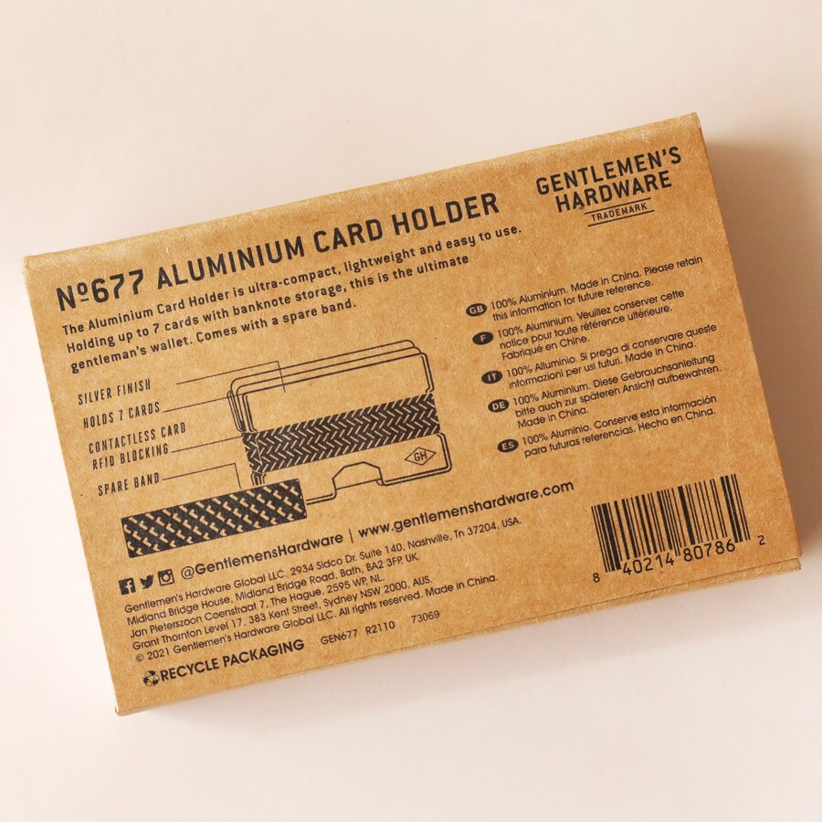 Aluminijumski držač kartica sa RFID zaštitom - pogled 4