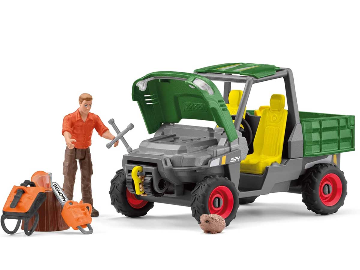 Kamionet za rad u šumi i figure drvoseče i psa Schleich® 42659 - pogled 4