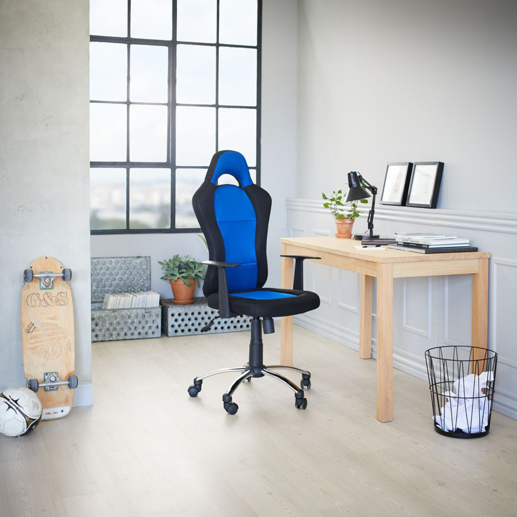 Kancelarijska radna stolica Cyber crna/plava - pogled 4