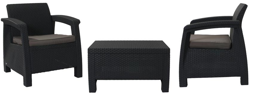 Dvorišna Garnitura Lubeck 2 Fotelje i Sto - pogled 4