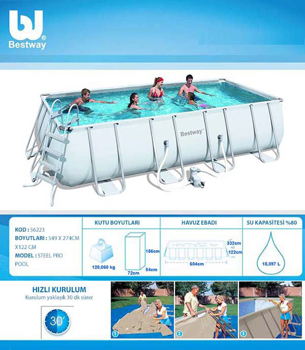 BestWay 56465 Montažni Bazen Za DvorišteUltra Frame 549 x 274 x 122 cm - pogled 4