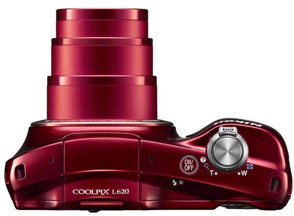 Nikon CoolPix L620 Digitalni Fotoaparat crveni - pogled 4