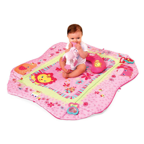 Bright Starts Bebi gimnastika - prostirka za igru Deluxe Pink Animals - pogled 4