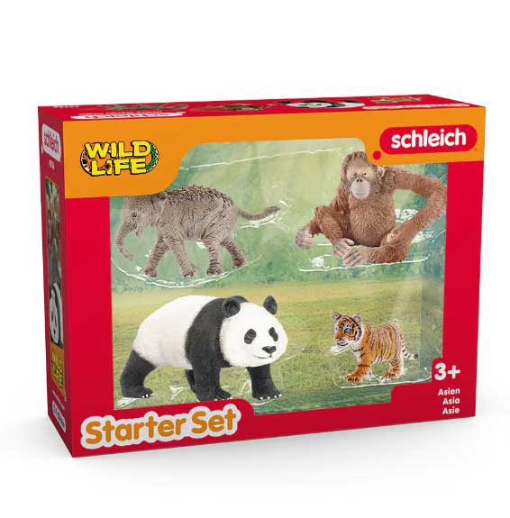 Schleich® Figure Divlje životinje Azijske životinje - Panda, orangutan, slon, tigar 42736 - pogled 4