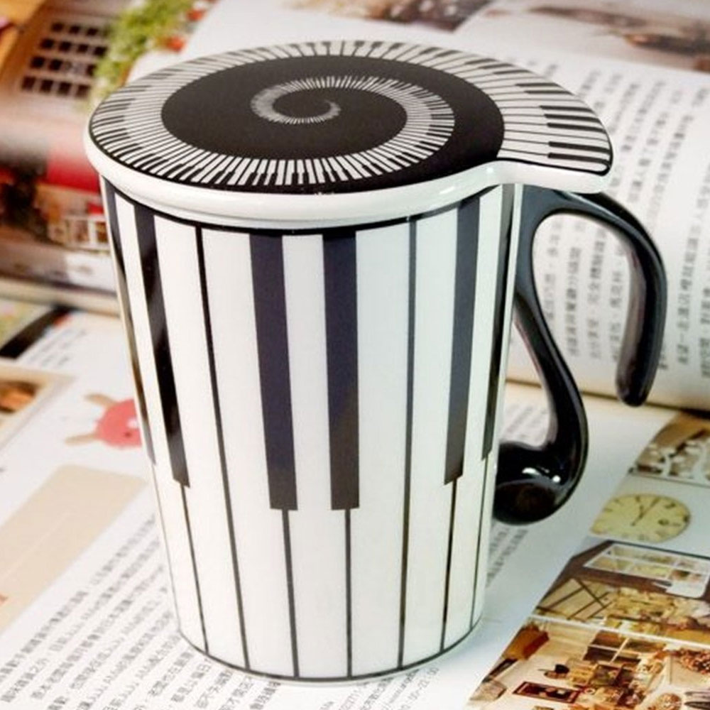 Porcelanska šolja sa poklopcem 250ml Piano - pogled 4