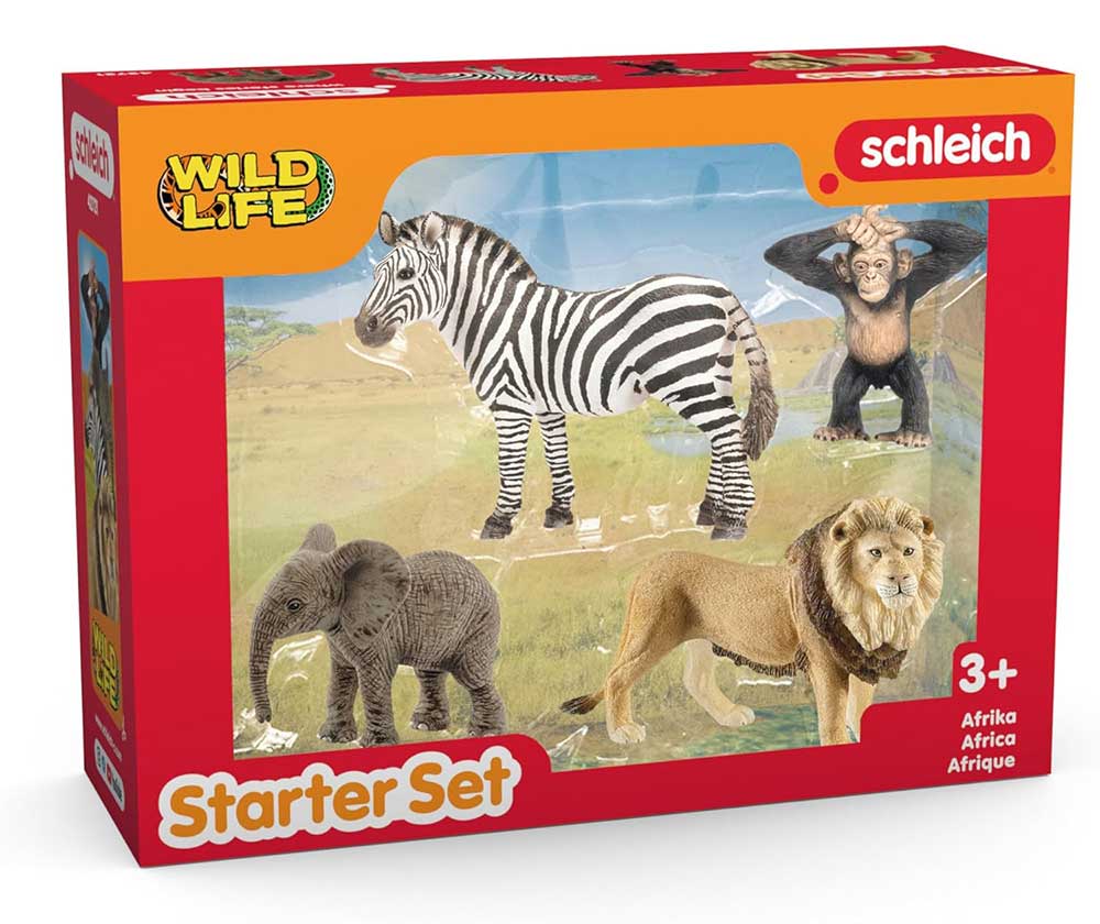 Schleich® Figure Divlje životinje Afričke životinje - Lav, zebra, slon, šimpanza 42721 - pogled 4