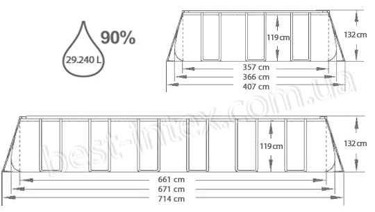 Bazen 671x366x132 cm BestWay Steel Pro 56470 - pogled 4