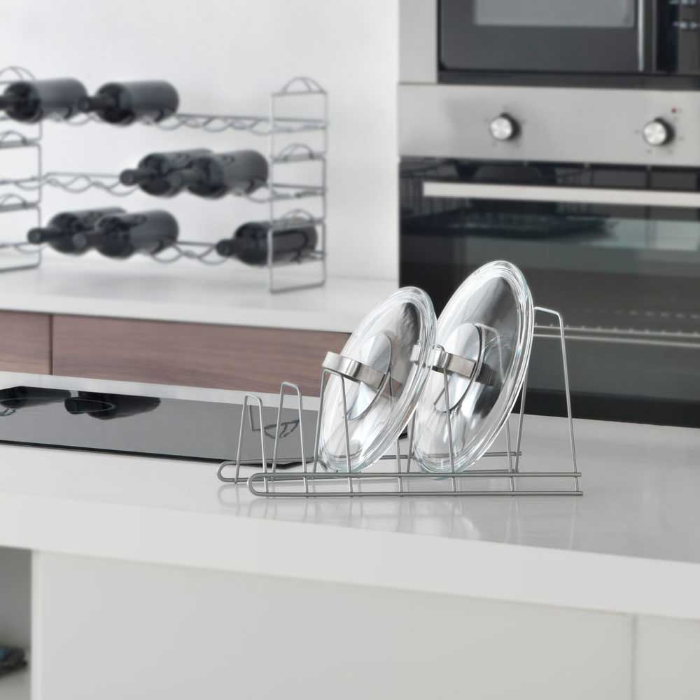 Kuhinjska polica - nosač Postolje za Poklopce, Tanjire, Daske Za Sečenje Metaltex Cricket 36.10.06 - pogled 4