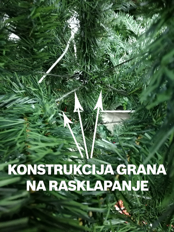 Novogodišnja Jelka Hinged 180 cm KFA198 - pogled 4