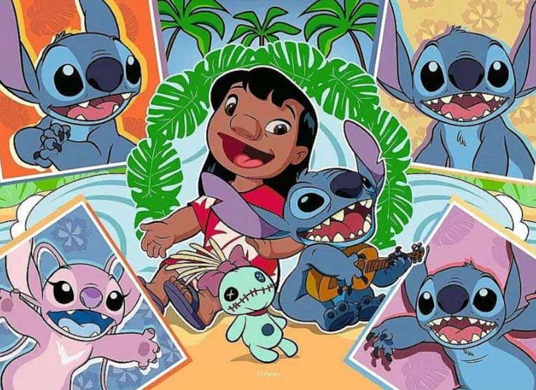 Slagalice puzzle za decu 4x100 delova Disney Lilo and Stitch Ravensburger 05731 - pogled 4
